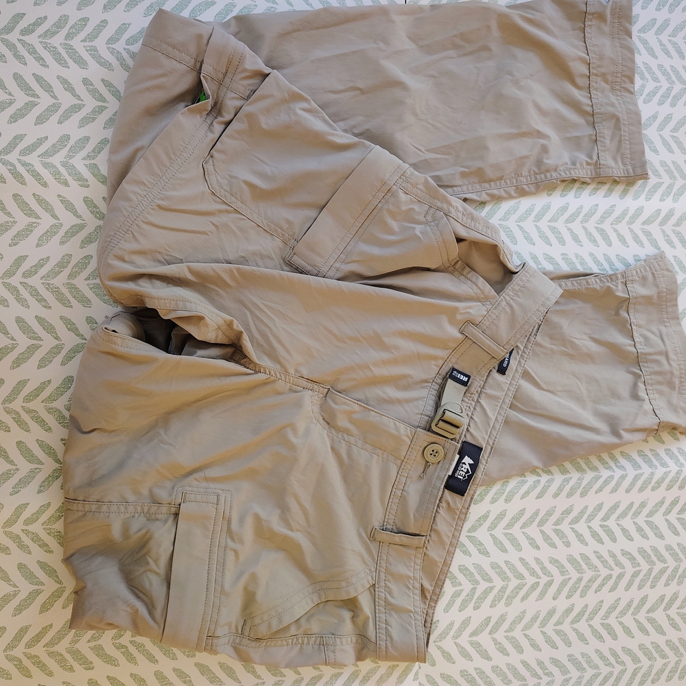 REI Light Tan Outdoor Pants to Shorts
